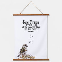 Singing Bird med Musik noter Psalm Bible Verse