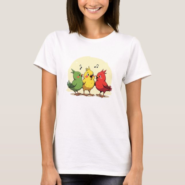 Singing Birds – Joyful Art with Reggae Vibes T Shirt (Framsida)
