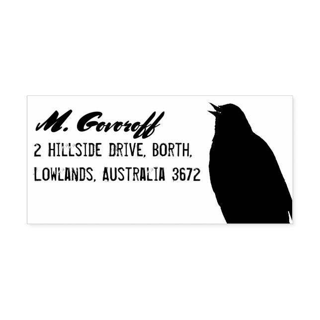Singing Blackbird Returadress Frimärke Stämpel (Tryck)