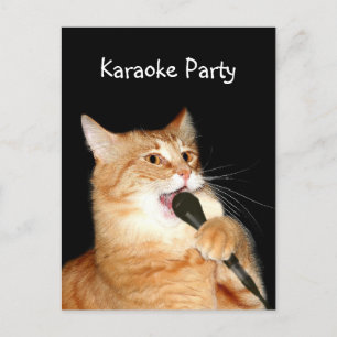 Singing cat vykort