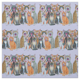 Singing Cats Fabric Tyg