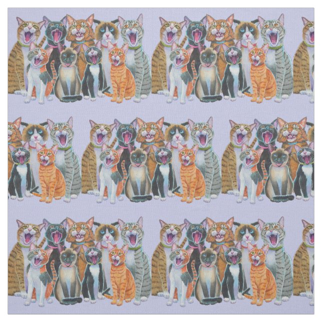 Singing Cats Fabric Tyg (Provkarta)