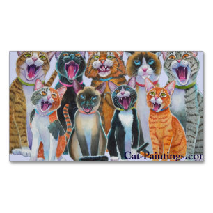 Singing Cats Magnets Cat-Paintings.com Visitkortmagnet