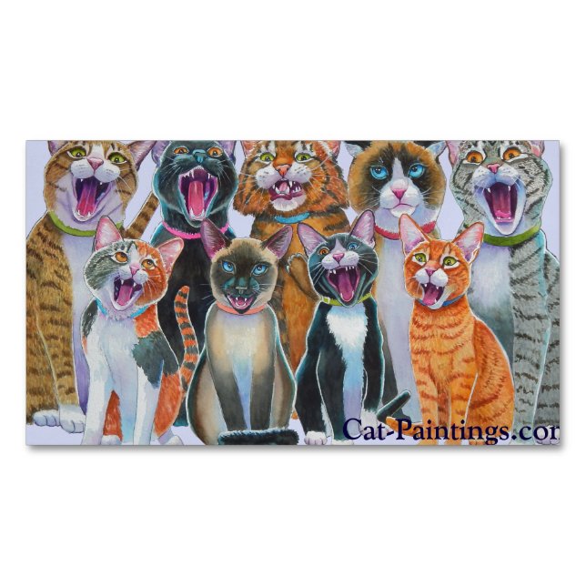 Singing Cats Magnets Cat-Paintings.com Visitkortmagnet (Framsida)