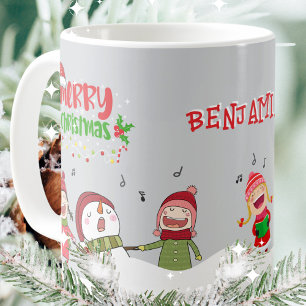 Singing Children Snögubbe God jul Kaffemugg