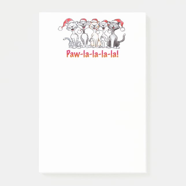 Singing Christmas Cats with Santa Hats Post-it Block (Framsida)