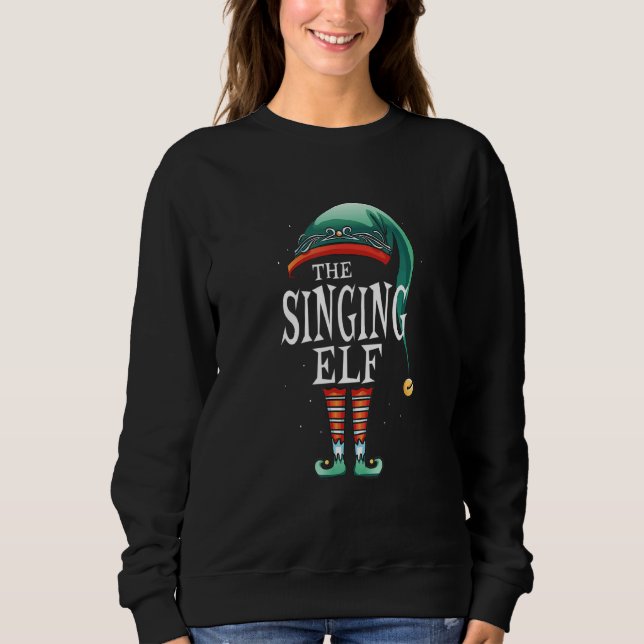 Singing Elf Costume Matching Kids Girls Boys Manar T Shirt (Framsida)