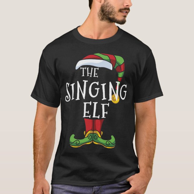 Singing Elf Family Matching julklapp Pajama T Shirt (Framsida)