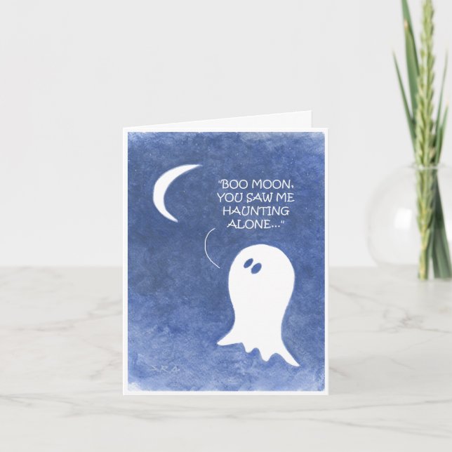 Singing Ghost Halloween Card Kort (Framsida)