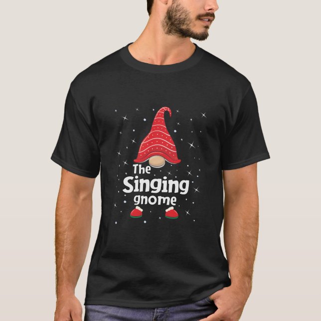 Singing Gnome-familjen - matchande julklapp T Shirt (Framsida)