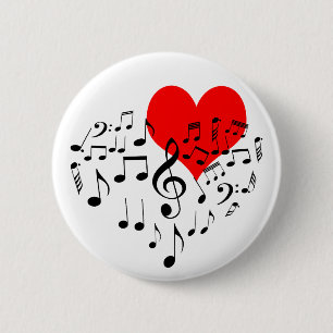 Singing Heart one-of-a-sort-romantisk vacker Knapp