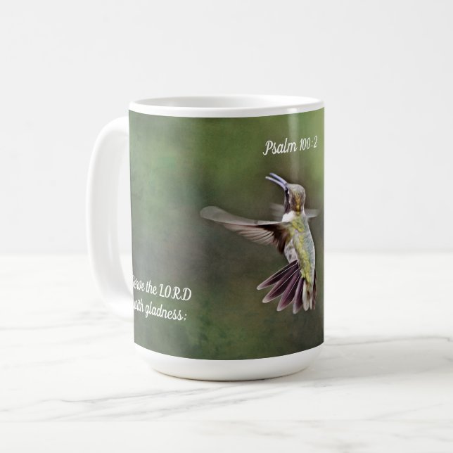 Singing Hummingbird Scripture Mugg Kopp Psalm 100: (Framsida vänster)