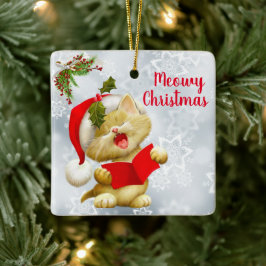 Singing jul Cat Ornament