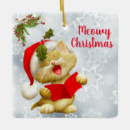 Singing jul Cat Ornament