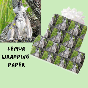 Singing Lemur Wrapping Papper Presentpapper
