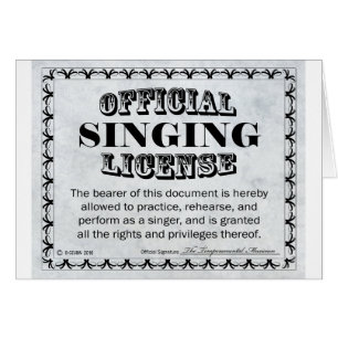 Singing Licence Hälsningskort