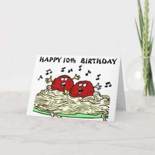 "SINGING MEATBALL" FÖR DIN *10:e* BIRTHDAG C Kort