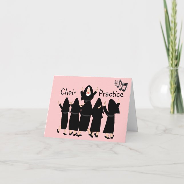 Singing Nuns "Choir Practice" Note Cards-Adsible Kort (Framsida)