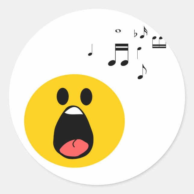 Singing Runt Klistermärke (Framsida)