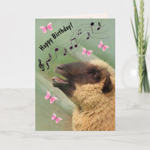 Singing Sheep Grattis på födelsedagen Kort