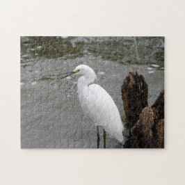 Singing Snowy Egret Pussel