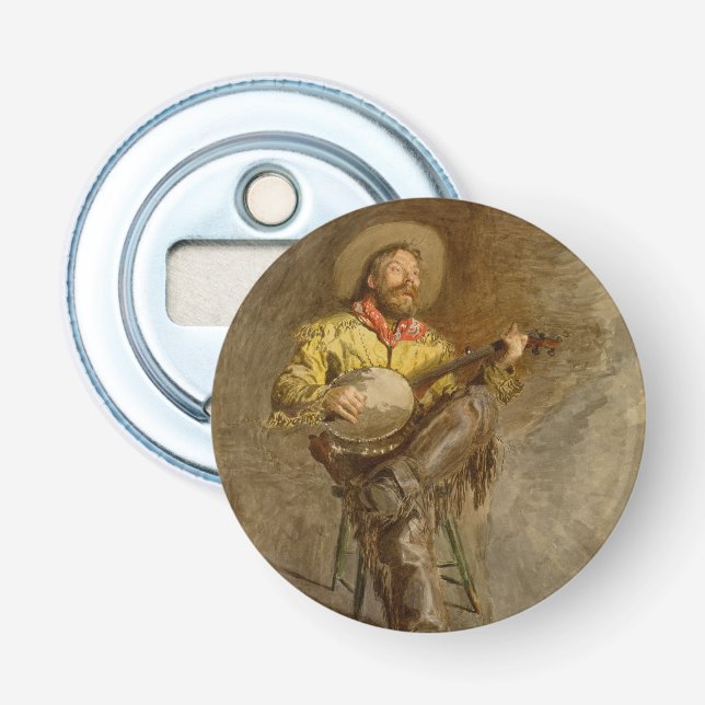 Singing Spain Cowboy w Banjo Spela Trail Sång Flasköppnare (Framsidan)