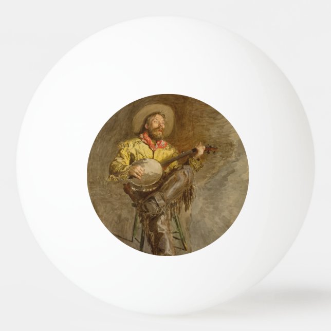 Singing Spain Cowboy w Banjo Spela Trail Sång Pingisboll (Framsidan)