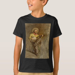 Singing Spain Cowboy w Banjo Spela Trail Sång T Shirt