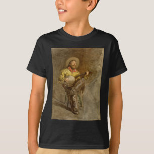 Singing Spain Cowboy w Banjo Spela Trail Sång T Shirt