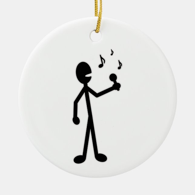 Singing Stick figur Julgransprydnad Keramik (Framsidan)