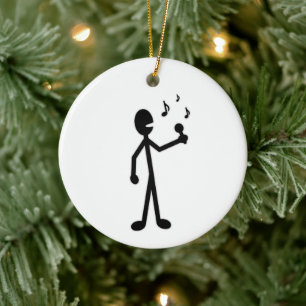 Singing Stick figur Julgransprydnad Keramik