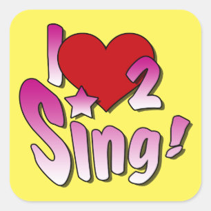 Singing Sticker Fyrkantigt Klistermärke