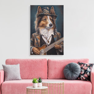 Singing the Blues Shetland Sheepdog   Sheltie Canvastryck