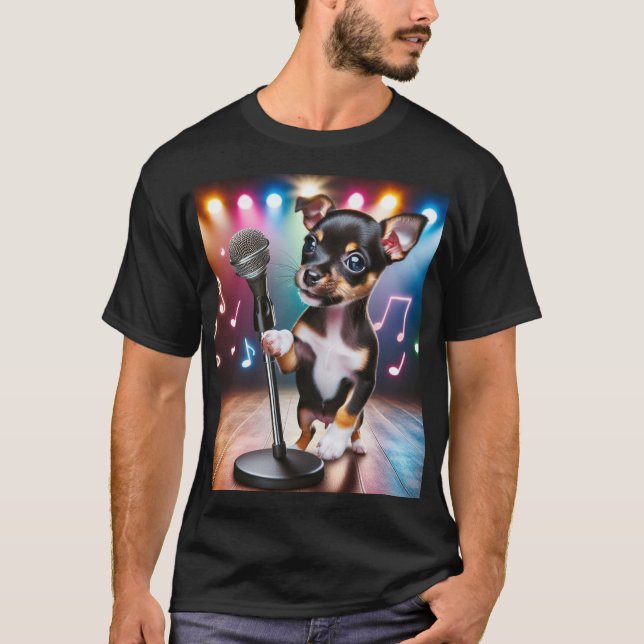 Singing Toy Rat Terrier T Shirt (Framsida)