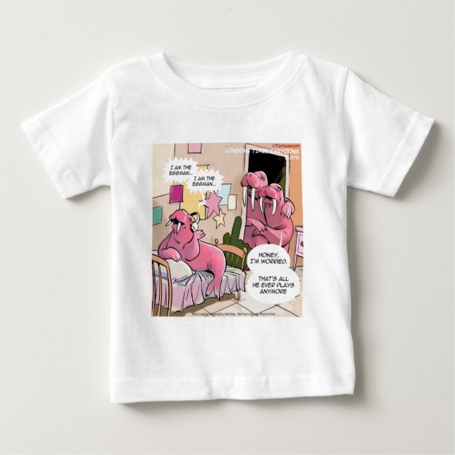 Singing Walrus Worried Parents Funny Tee Shirt (Framsida)