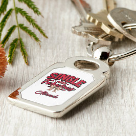 Single and Fabulous Anti Valentines Day Rektangulärt Silverfärgad Nyckelring