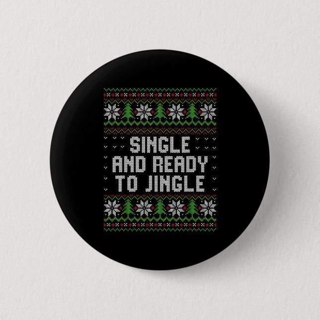 Single And Ready To Jingle Ugly Christmas Sweater  Knapp (Framsida)