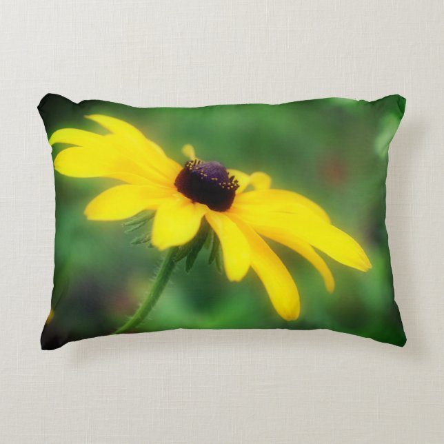 Single Black Eyed Susan Daisy Flower Prydnadskudde (Framsidan)