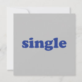 "single" blue brev grått kort