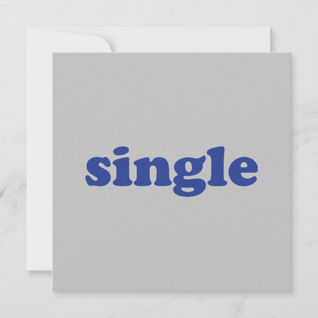 "single" blue brev grått kort (Framsida)