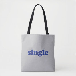 "single" blue brev grått tygkasse