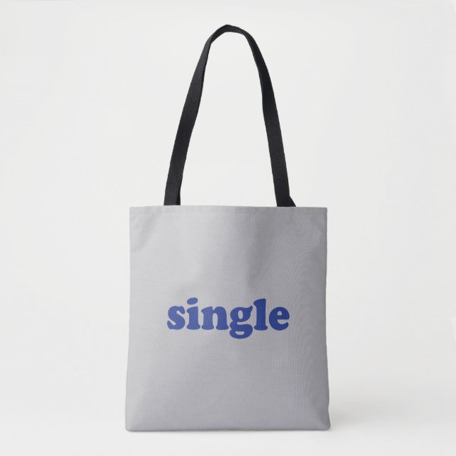 "single" blue brev grått tygkasse (Framsida)