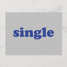"single" blue brev grått vykort