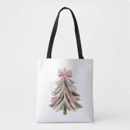 Single Brushstroke Christmas Tree Tote Bag Tygkasse