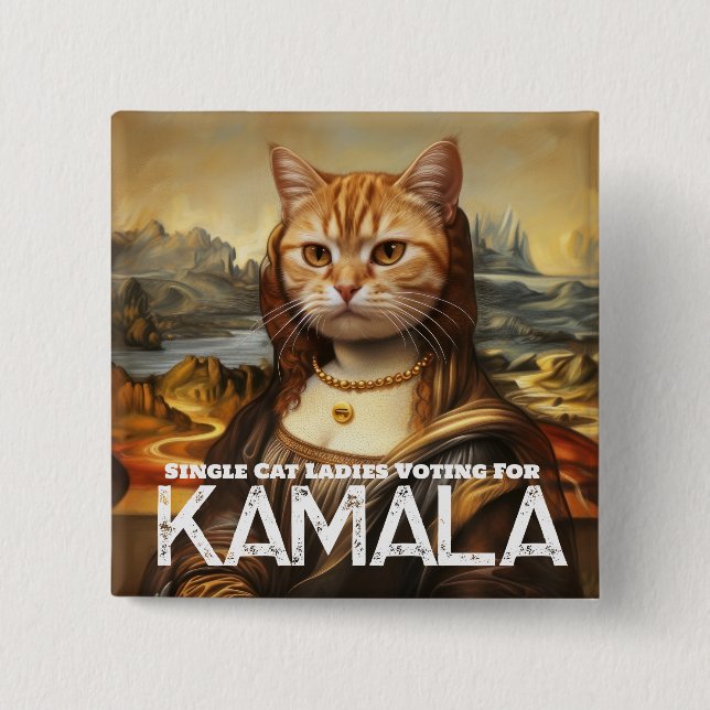 Single Cat Dam för Kamala Button Knapp (Framsida)