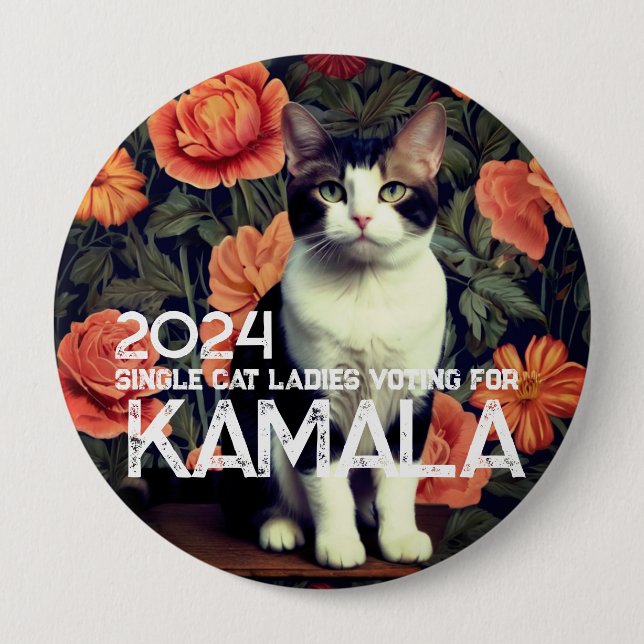 Single Cat Dam för Kamala Button Knapp (Framsida)