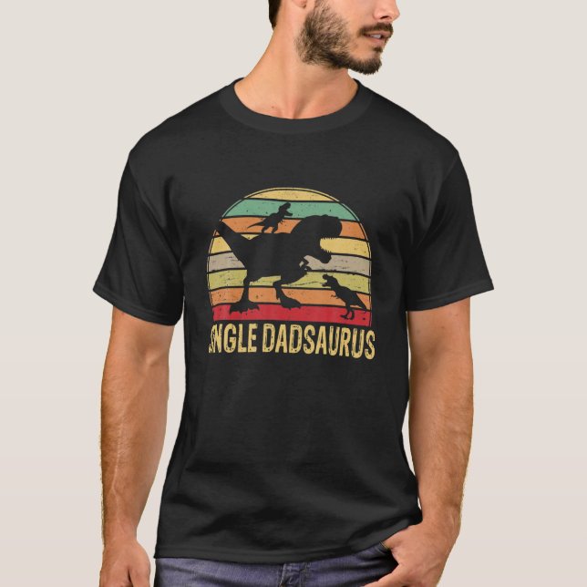 Single Dadsaurus t Rex Dinosaur Fars dag för M Shirt (Framsida)