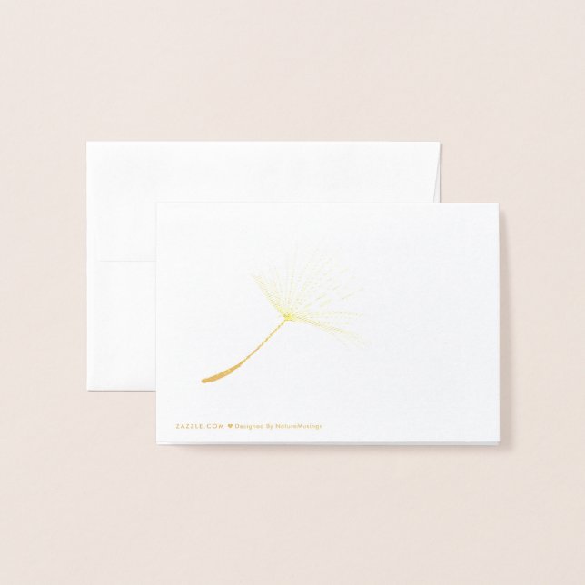 Single Dandelion Tuft Folierat Kort (Baksida med kuvert)