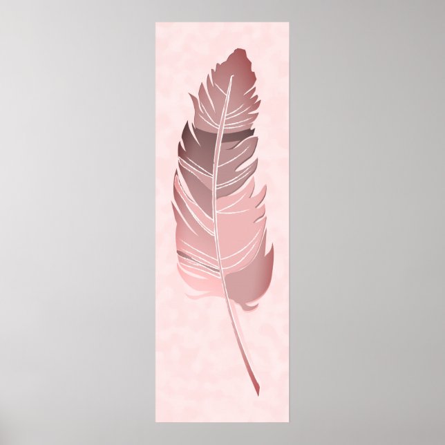Single Feather - Mauve Färg Poster (Framsidan)