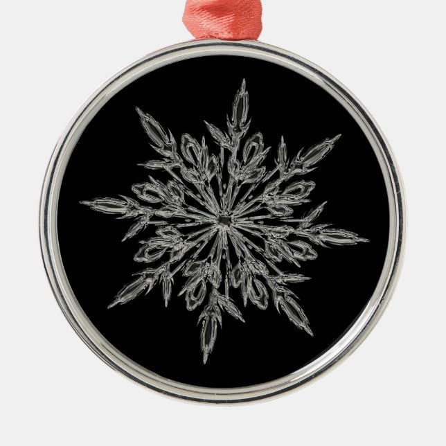 Single Ice Crystal on Black Elegant Julgransprydnad Metall (Framsidan)